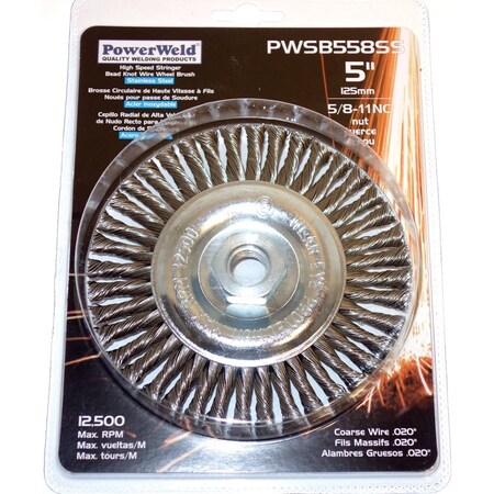 Powerweld 5" Stringer Bead Wheel, Stainless Steel PWSB558SS
